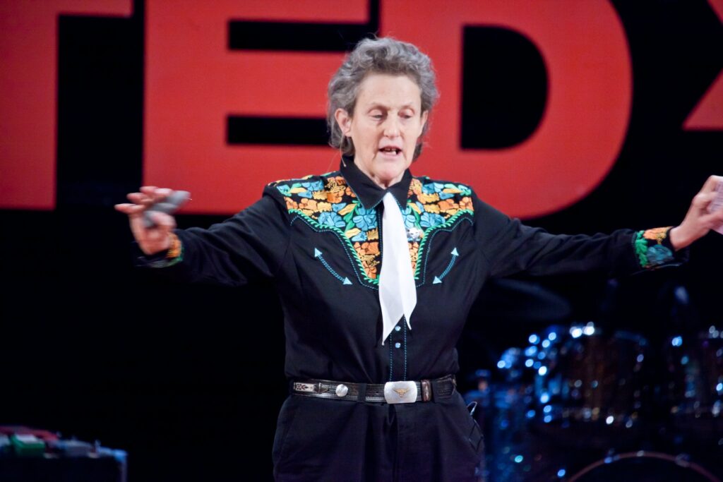 Temple Grandin presenting her TED Talk "Different Kinds of Minds"