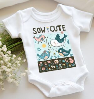 Sow Cute organic cotton baby onesie