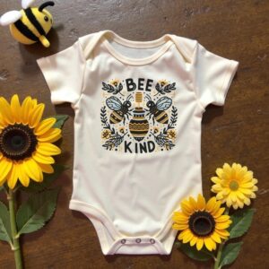 Bee Kind organic cotton baby onesie