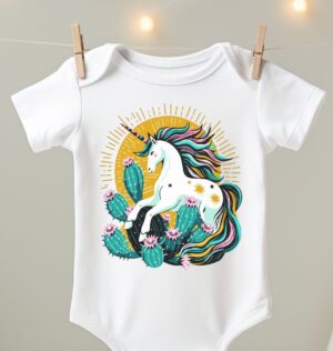 Hill Country Unicorn organic cotton baby onesie