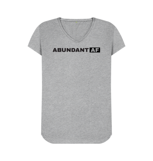 "Abundant AF" organic cotton v-neck tee in grey